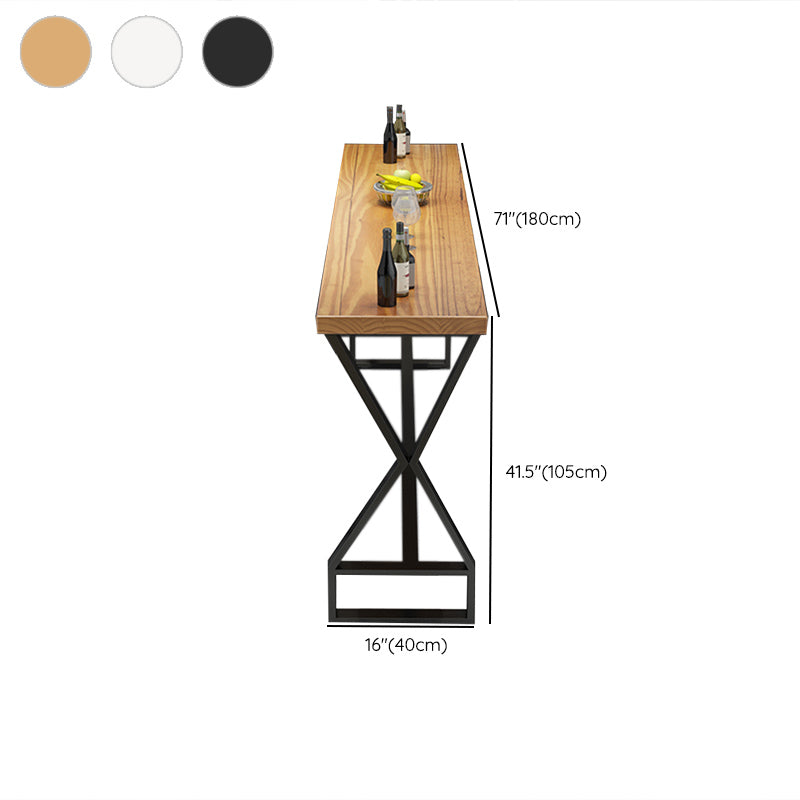 Glam Bar-height Table Solid Wood Top Pub Table for Patio Use