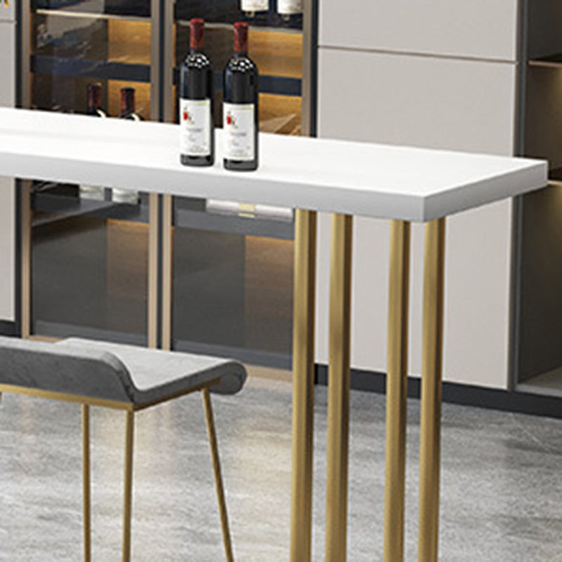 Glam Bar-height Table Solid Wood Top Pub Table for Living Room