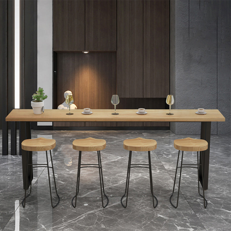 Modern Bar-height Table Solid Wood Top Bar Table for Patio Use