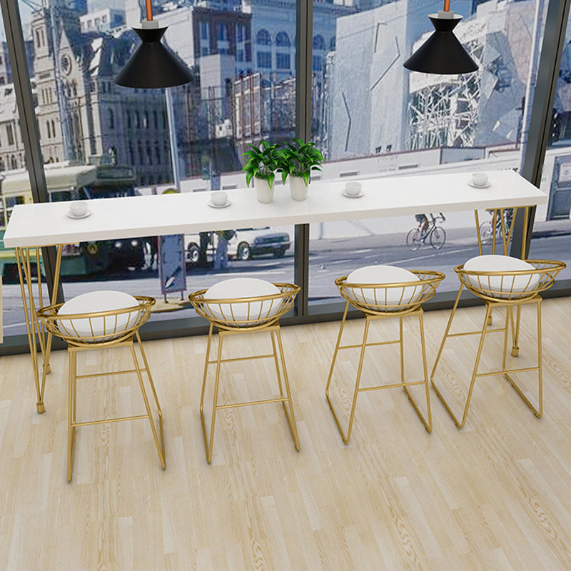 Glam Bar-height Table Solid Wood Top Bar Table for Patio Use