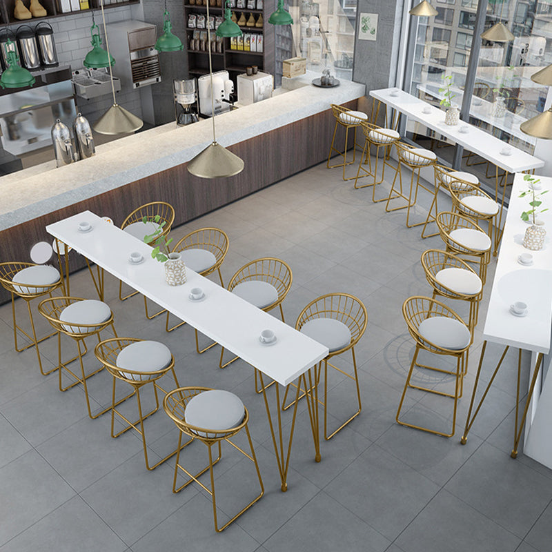 Glam Bar-height Table Solid Wood Top Bar Table for Patio Use