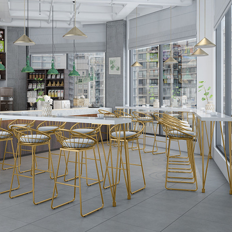 Glam Bar-height Table Solid Wood Top Bar Table for Patio Use