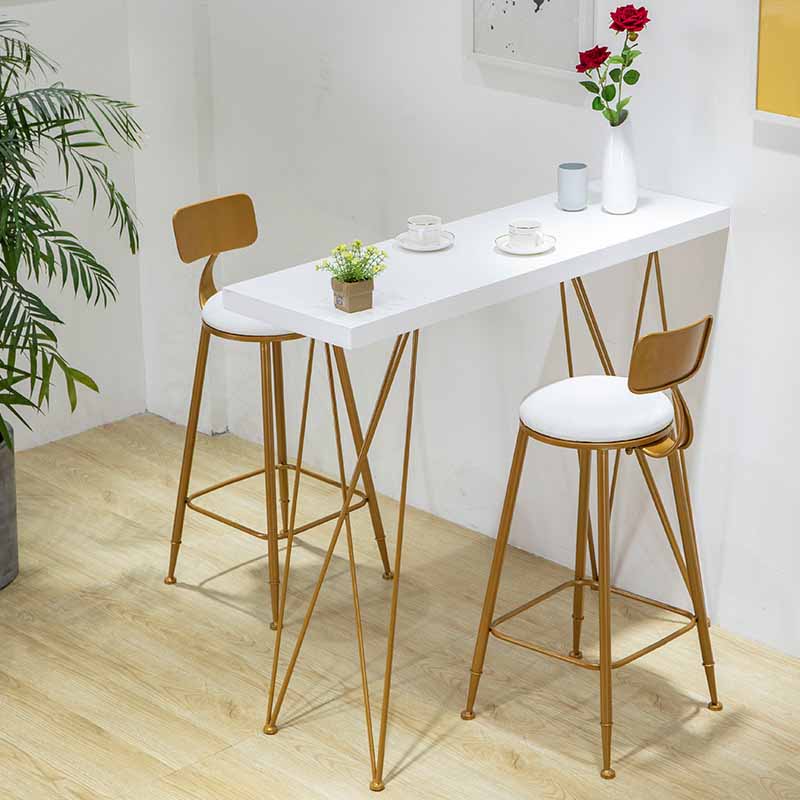 Modern Bar-height Table Solid Wood Top Bistro Pub Table with Four Legs