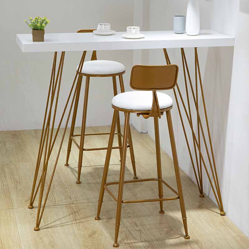 Modern Bar-height Table Solid Wood Top Bistro Pub Table with Four Legs
