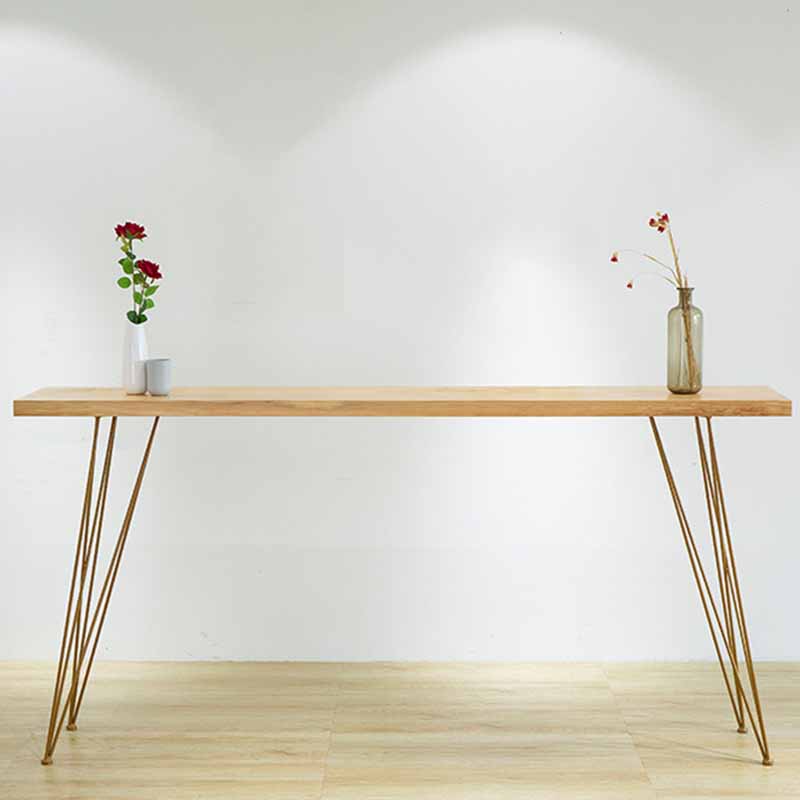 Modern Bar-height Table Solid Wood Top Bistro Pub Table with Four Legs