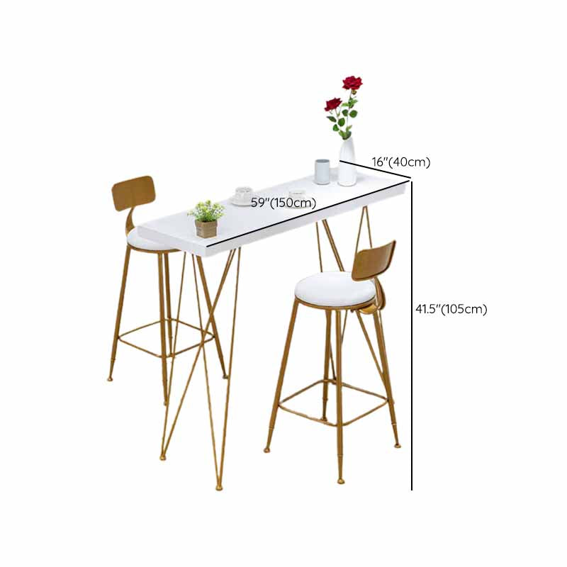 Modern Bar-height Table Solid Wood Top Bistro Pub Table with Four Legs