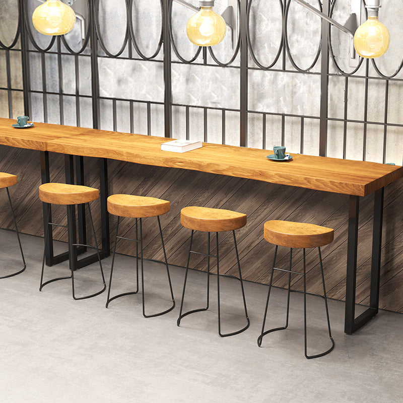 Rectangular Bar-height Table Wood Top Bistro Pub Table for Living Room