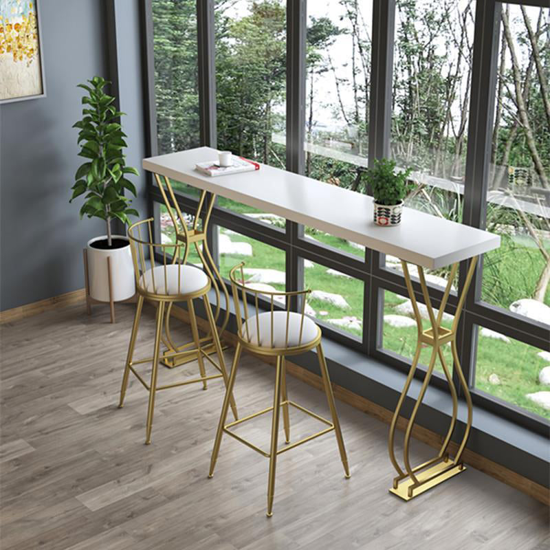 Rectangular Bar-height Table Solid Wood Top Bistro Pub Table