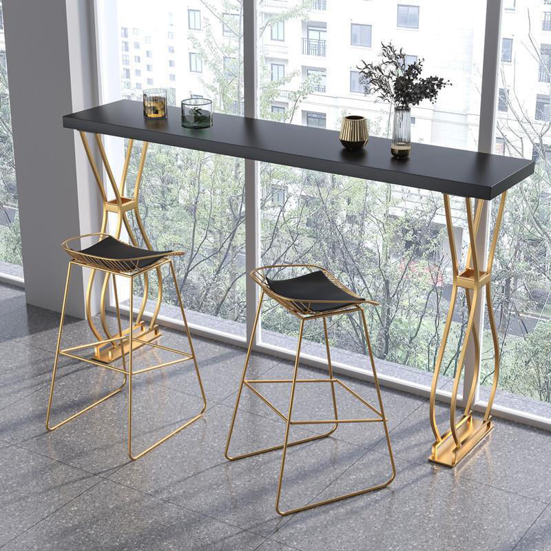 Rectangular Bar-height Table Solid Wood Top Bistro Pub Table