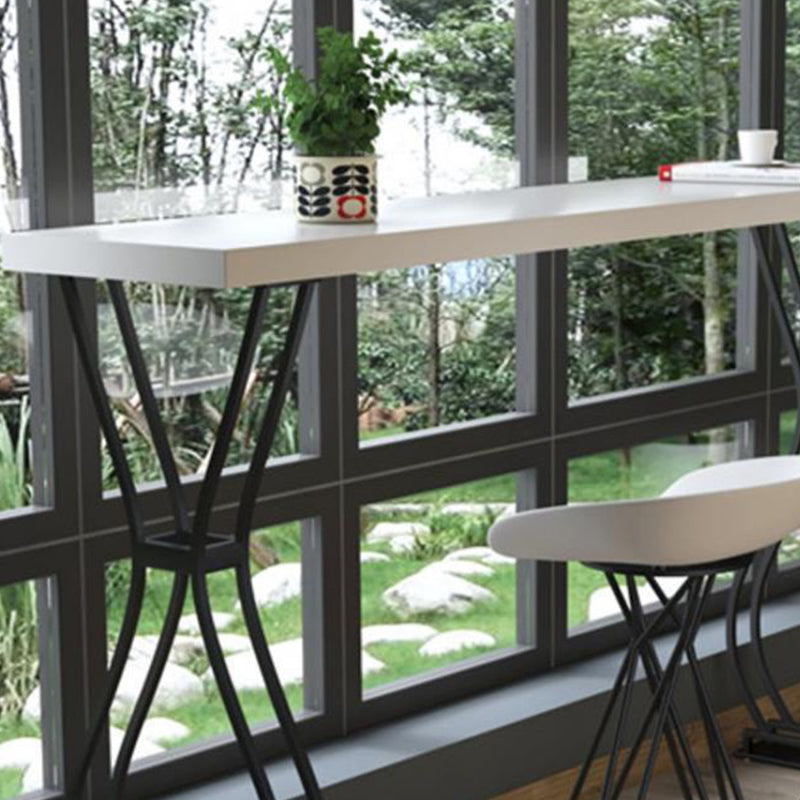 Rectangular Bar-height Table Solid Wood Top Bistro Pub Table