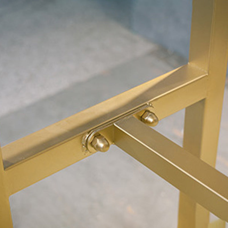 Modern Bar-height Table Solid Wood Top Bistro Pub Table with Gold Base