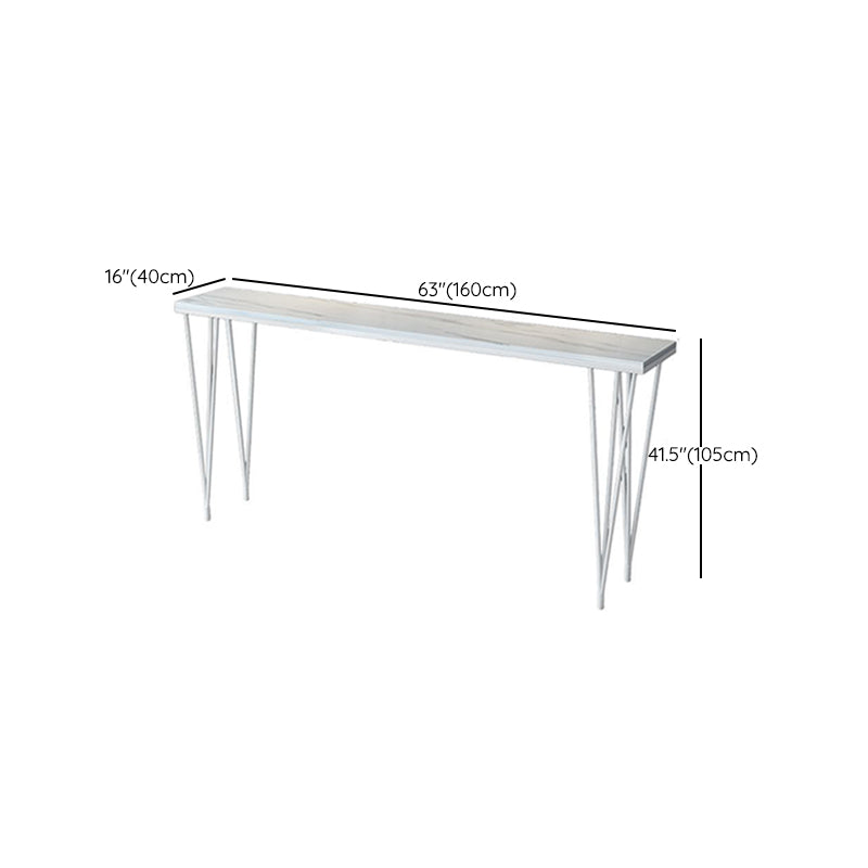 Modern Bar-height Table Stone Top Bistro Pub Table with Four Legs