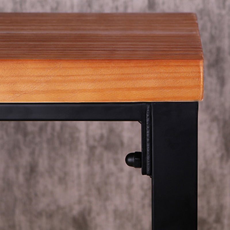 Industrial Rectangle Bar Table Pine Solid Wood Fixed Bar Dining Table