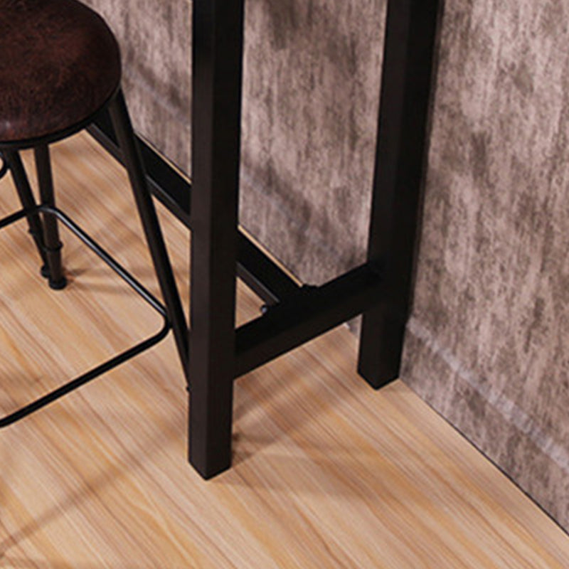 Industrial Rectangle Bar Table Pine Solid Wood Fixed Bar Dining Table