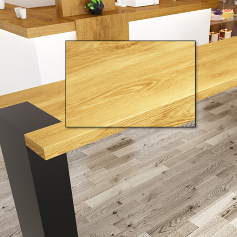 Industrial Rectangle Bar Table Pine Solid Wood Bar Dining Table with Double Pedestal