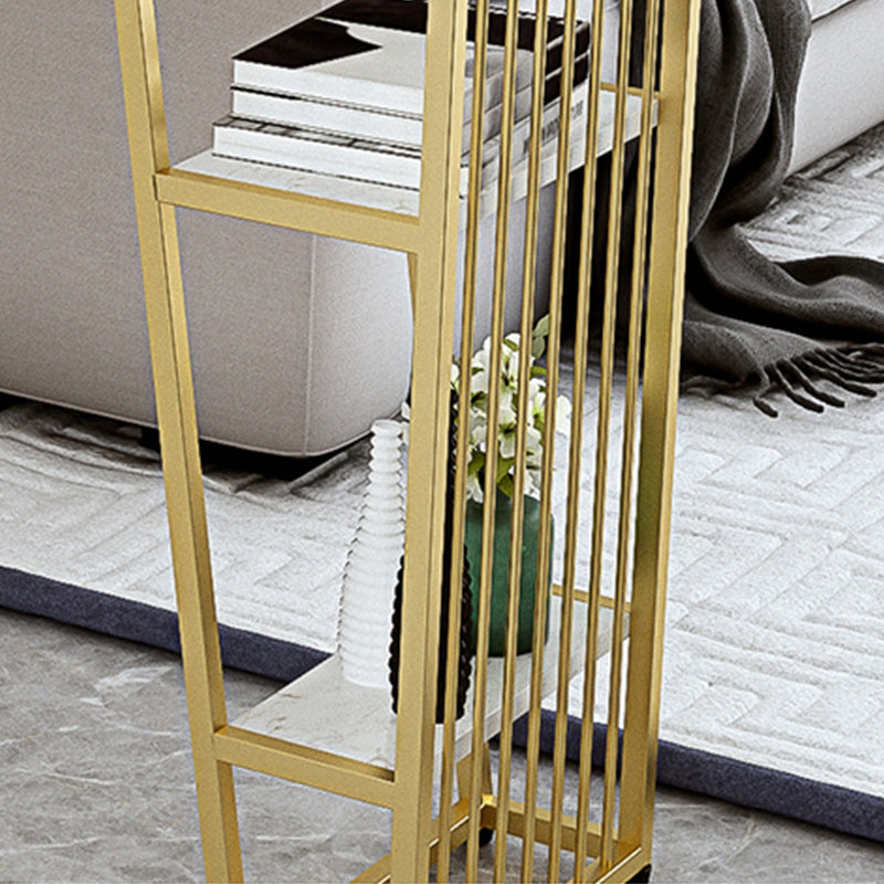 Contemporary Style Rectangle Bar Table Faux Marble Bistro Bar Desk with Storage