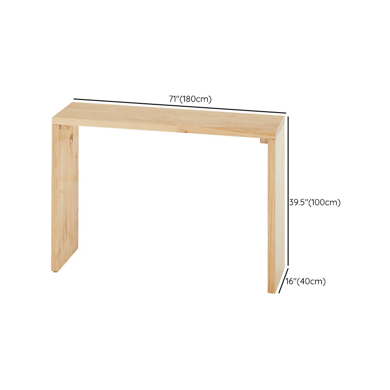 Modern Wood Bar Table Solid Wood Top Bistro Pub Table for Living Room