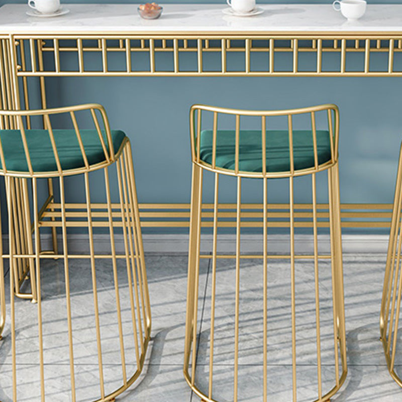 Industrial Rectangle Bistro Bar Desk Faux Marble Bistro Table for Indoor