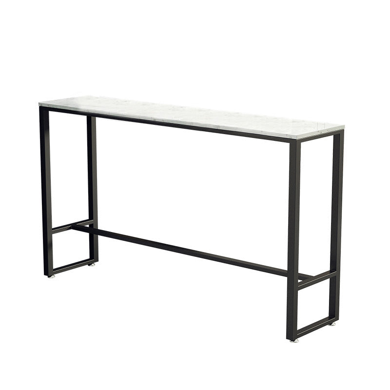 Industrial Style Rectangle Bar Table Faux Marble Bar-Height Bar Dining Table