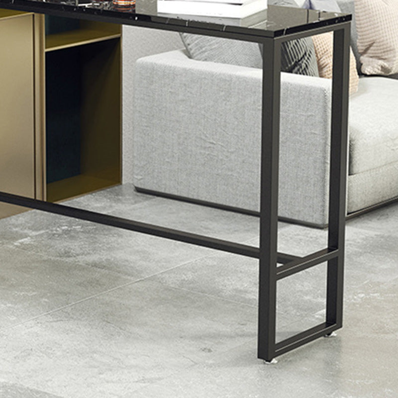 Industrial Style Rectangle Bar Table Faux Marble Bar-Height Bar Dining Table