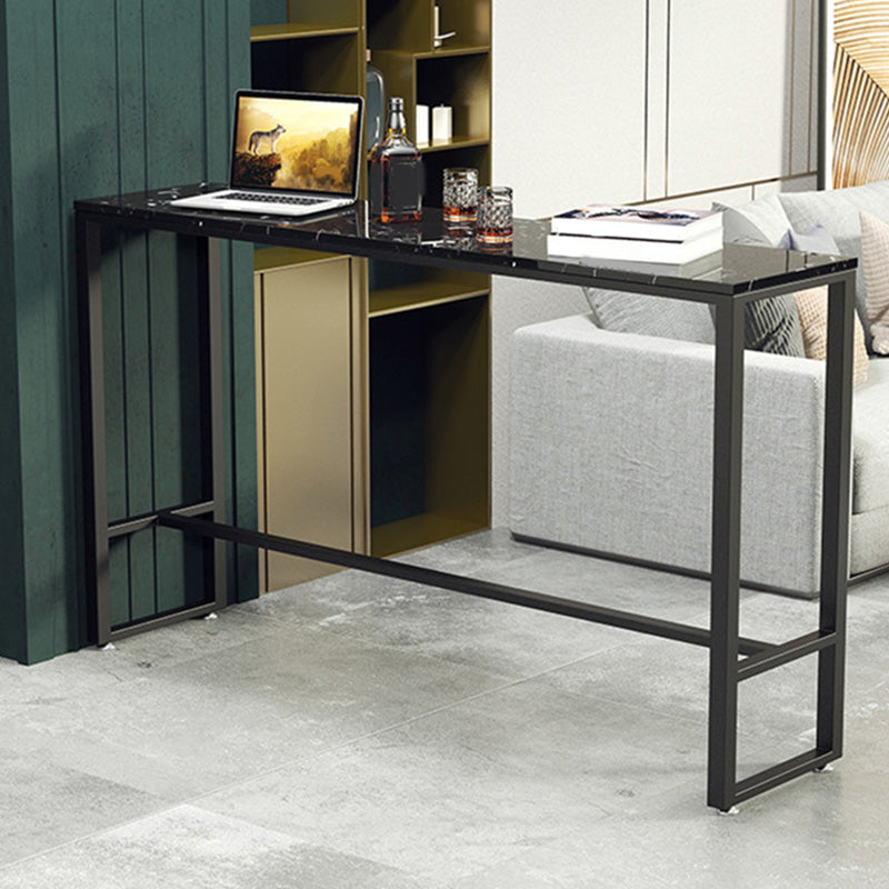 Industrial Style Rectangle Bar Table Faux Marble Bar-Height Bar Dining Table