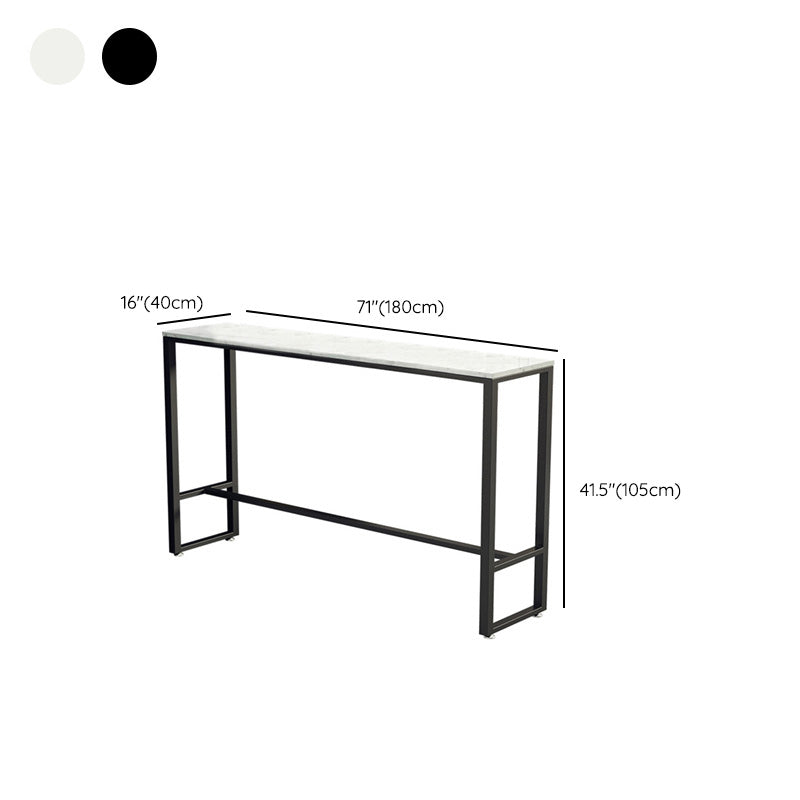 Industrial Style Rectangle Bar Table Faux Marble Bar-Height Bar Dining Table
