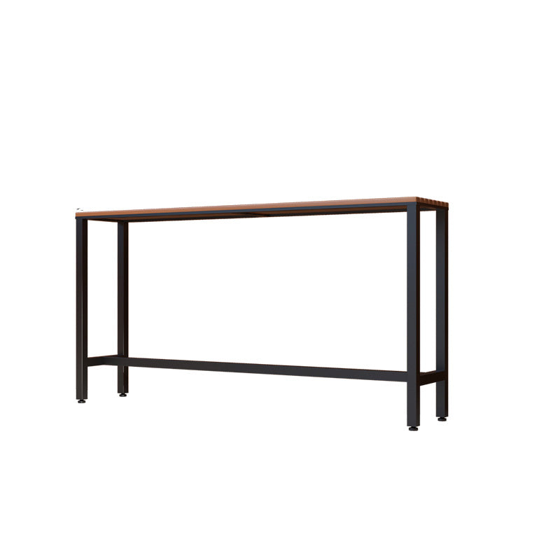 Industrial Bar Height Table Rectangular Bar Table with Metal Base