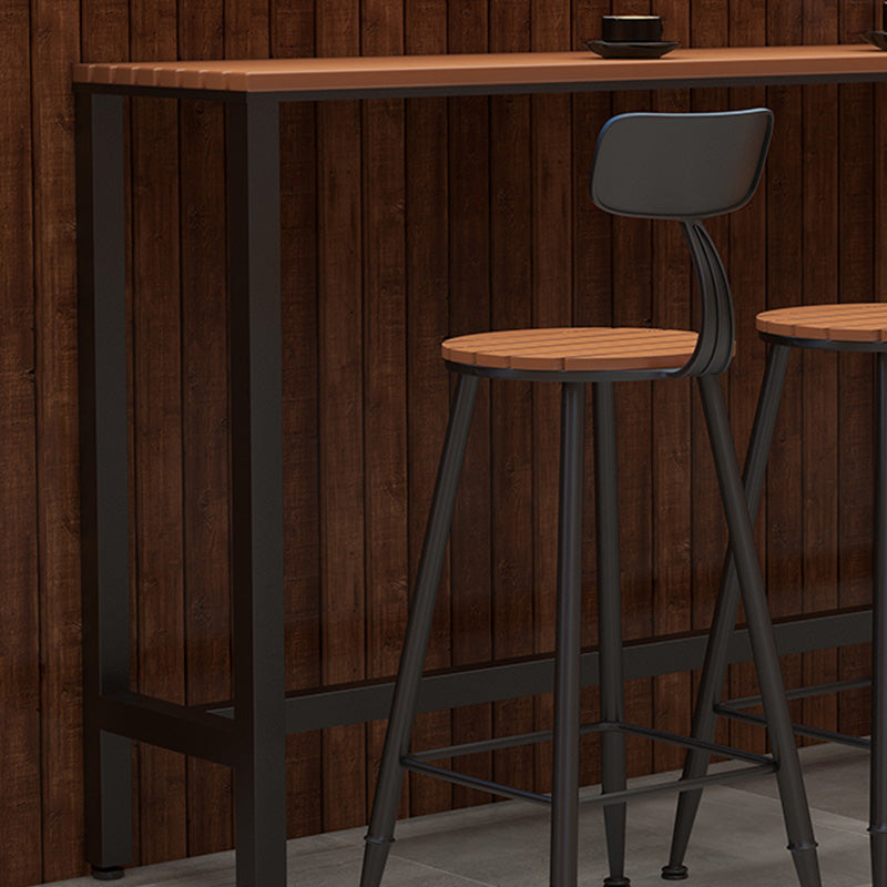 Industrial Bar Height Table Rectangular Bar Table with Metal Base
