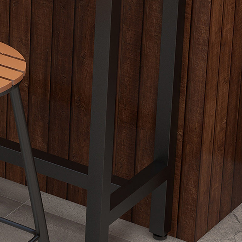 Industrial Bar Height Table Rectangular Bar Table with Metal Base