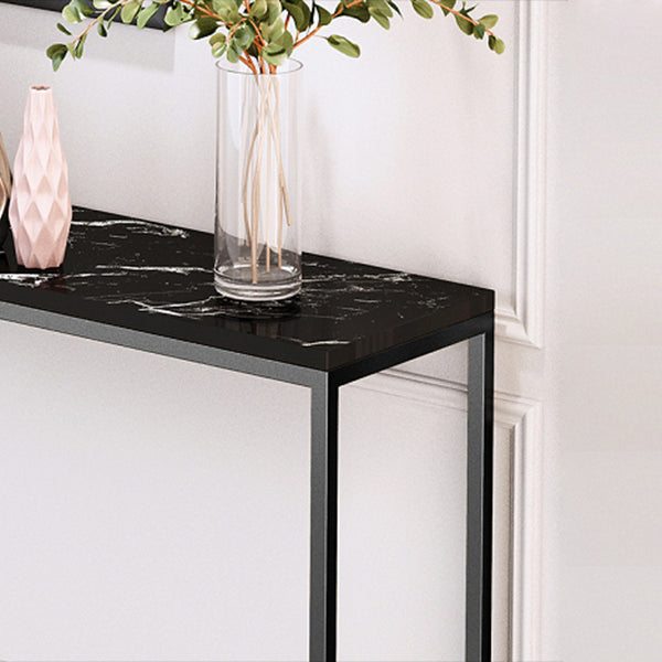 Modern Rectangle Console Sofa Table 33.46-inch Tall Accent Table with 1 Shelf