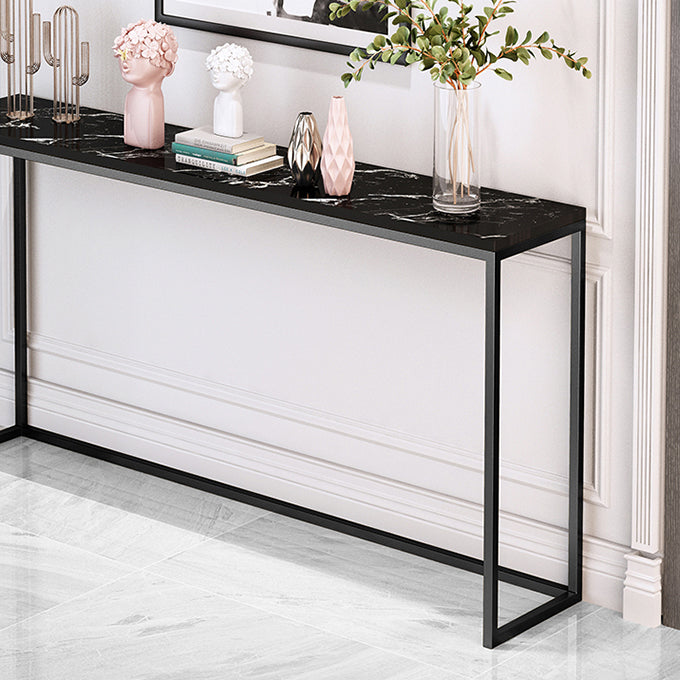 Modern Rectangle Console Sofa Table 33.46-inch Tall Accent Table with 1 Shelf