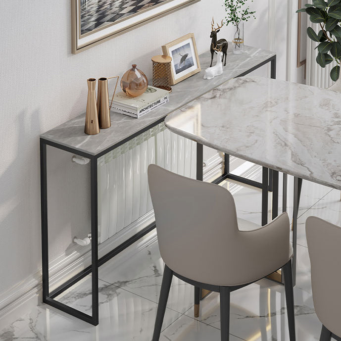 Modern Rectangle Console Sofa Table 33.46-inch Tall Accent Table with 1 Shelf