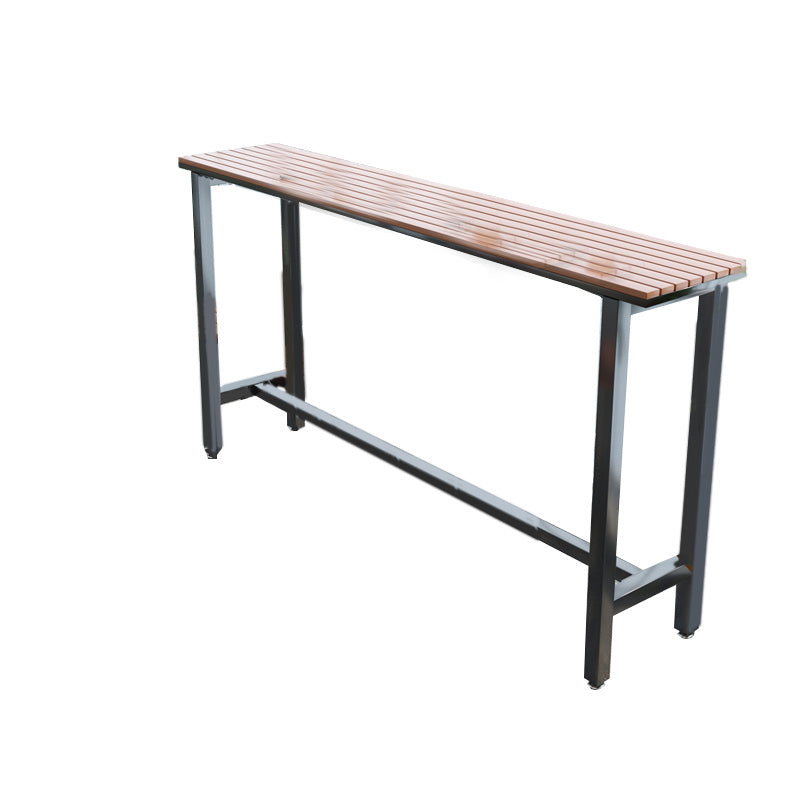 Modern Bar Height Table Rectangular Bar Table with Metal Base