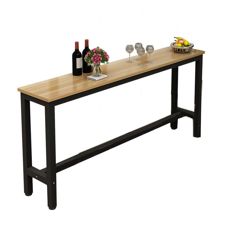 Modern Bar Height Table Metal and Wood Bistro Bar Table for Patio Use