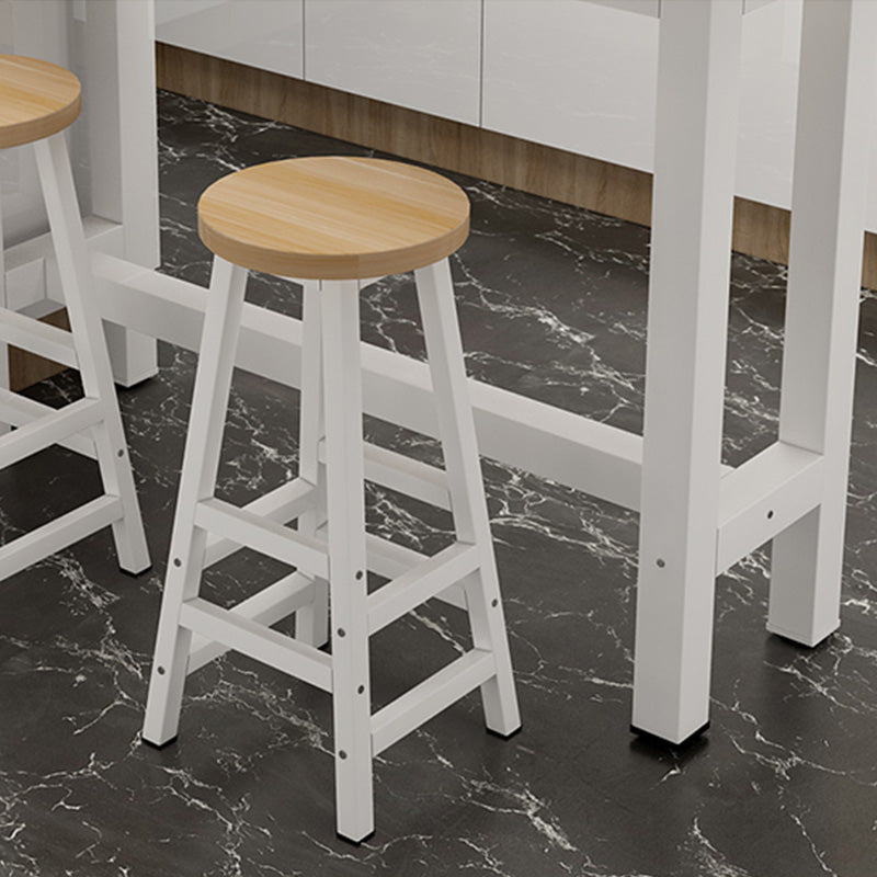 Modern Bar Height Table Metal and Wood Bistro Bar Table for Patio Use