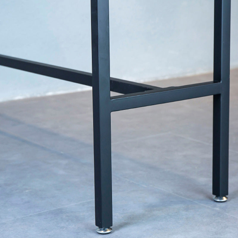 Industrial Bar Height Table White Faux Marble Top Bistro Pub Table for Patio Use