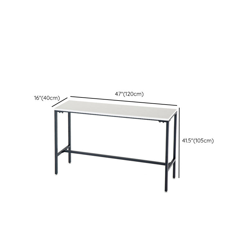 Industrial Bar Height Table White Faux Marble Top Bistro Pub Table for Patio Use