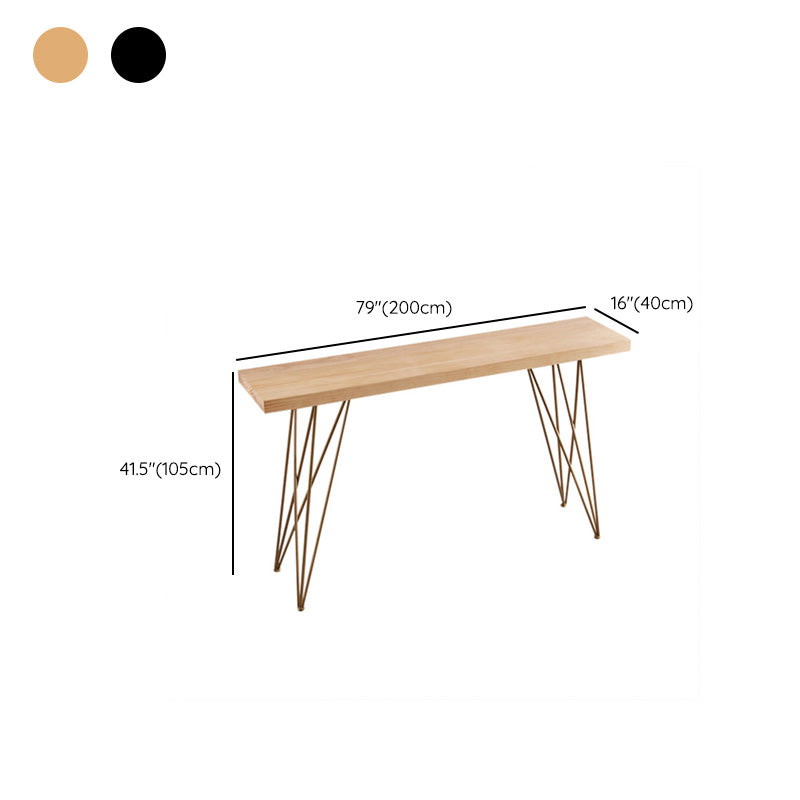 Modern Bar-height Table Solid Wood Top Bistro Pub Table with Four Legs