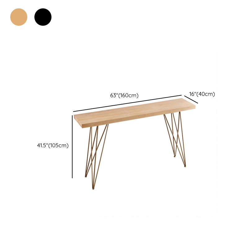 Modern Bar-height Table Solid Wood Top Bistro Pub Table with Four Legs