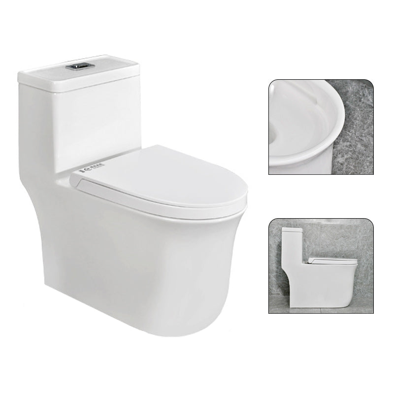 Modern White Flush Toilet Ceramic Elong One-Piece Toilet with Slow Close Seat