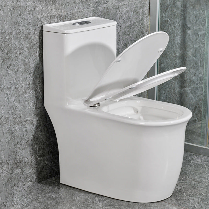 Modern White Flush Toilet Ceramic Elong One-Piece Toilet with Slow Close Seat