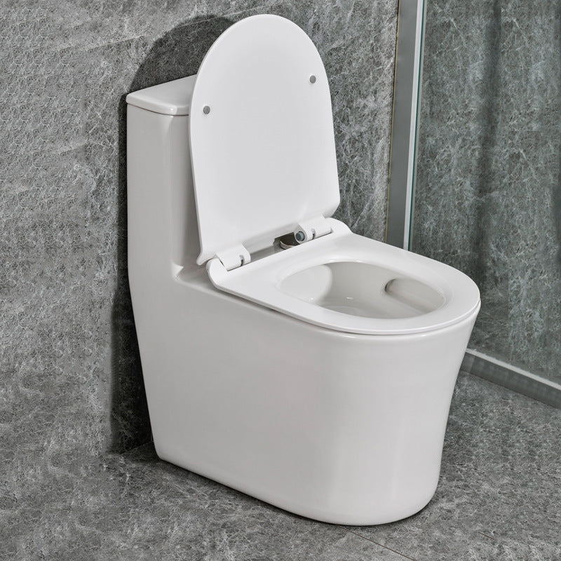 Modern White Flush Toilet Ceramic Elong One-Piece Toilet with Slow Close Seat