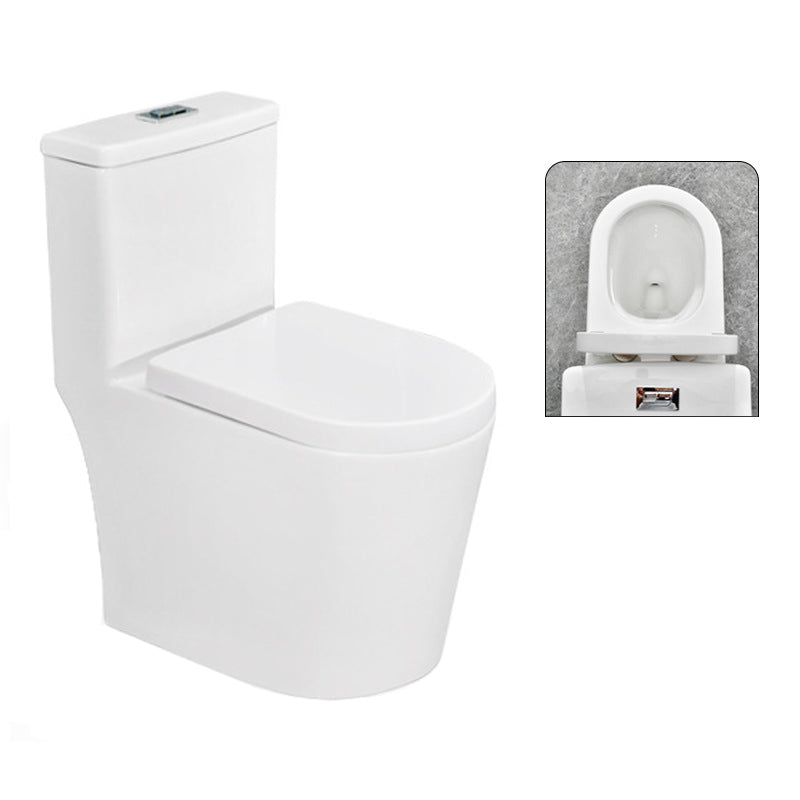 Modern White Flush Toilet Ceramic Elong One-Piece Toilet with Slow Close Seat