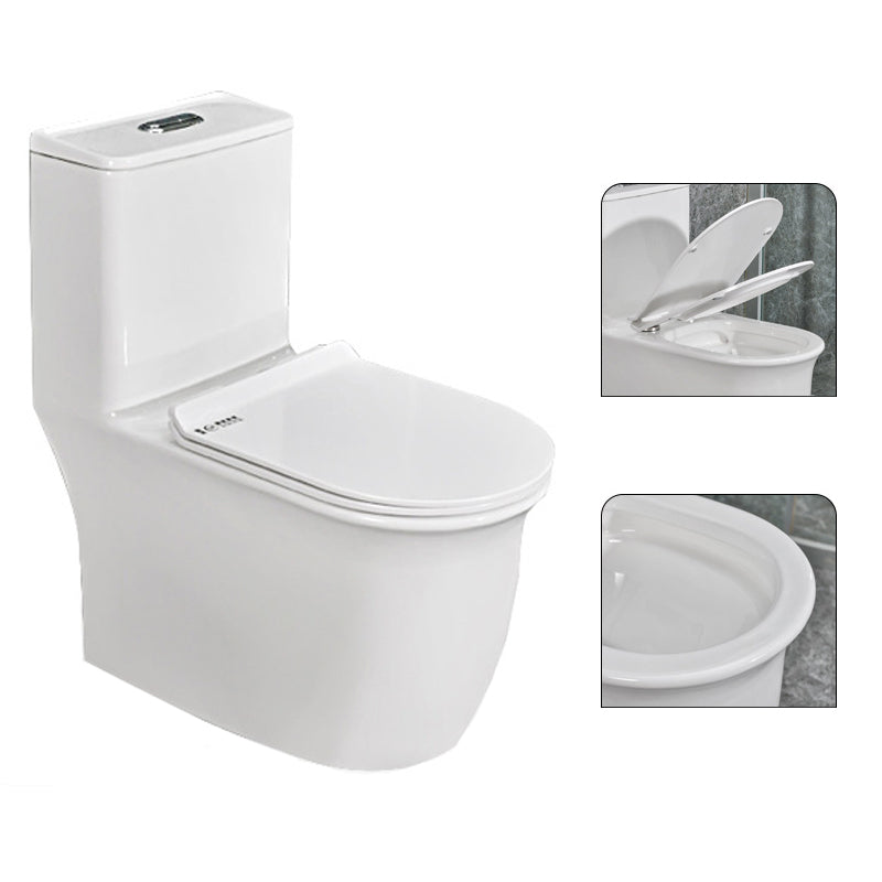 Modern White Flush Toilet Ceramic Elong One-Piece Toilet with Slow Close Seat