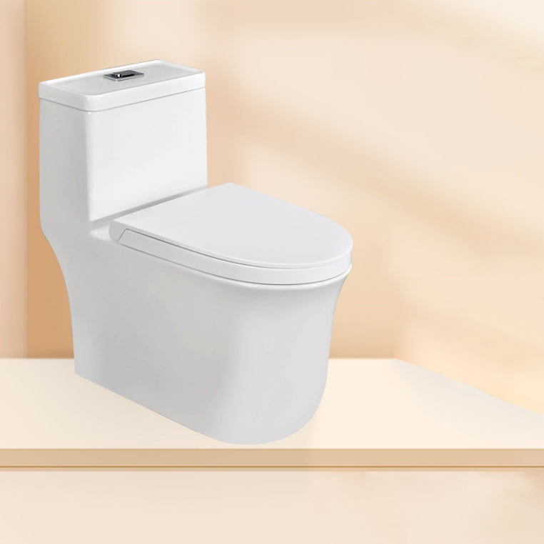 Modern White Flush Toilet Ceramic Elong One-Piece Toilet with Slow Close Seat