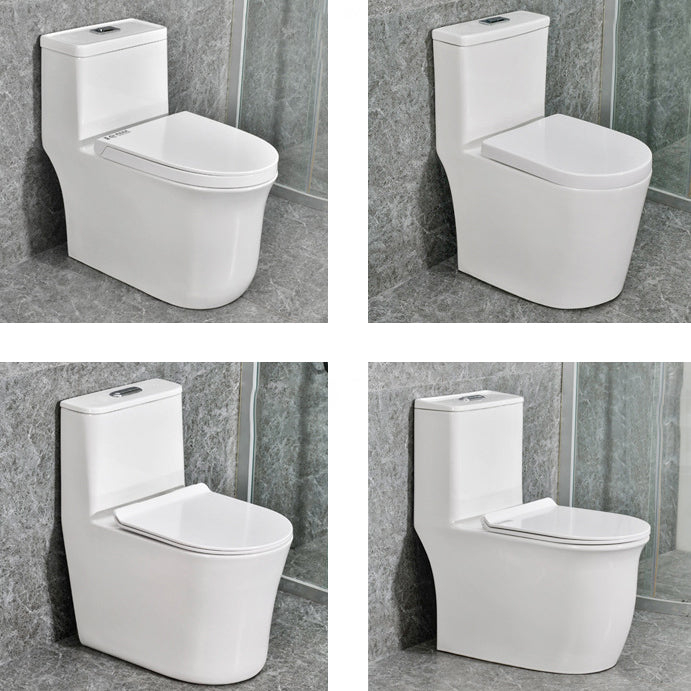 Modern White Flush Toilet Ceramic Elong One-Piece Toilet with Slow Close Seat