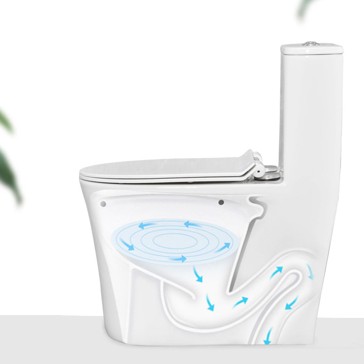 Modern White Flush Toilet Ceramic Elong One-Piece Toilet with Slow Close Seat