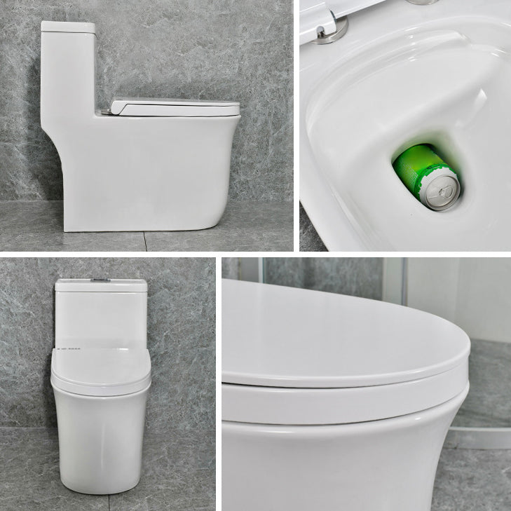 Modern White Flush Toilet Ceramic Elong One-Piece Toilet with Slow Close Seat