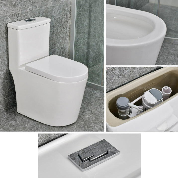 Modern White Flush Toilet Ceramic Elong One-Piece Toilet with Slow Close Seat