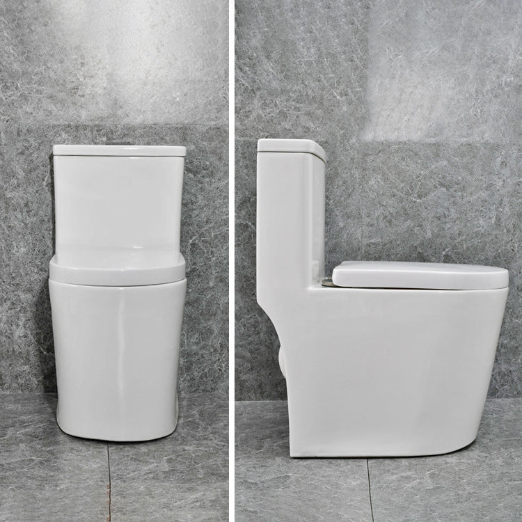 Modern White Flush Toilet Ceramic Elong One-Piece Toilet with Slow Close Seat